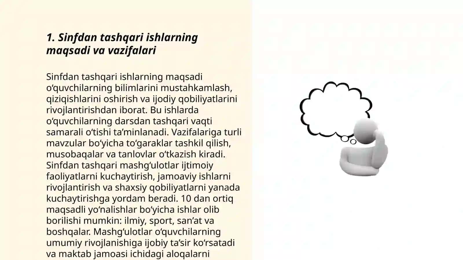 Sinfdan tashqari ishlarni tashkil etish 3