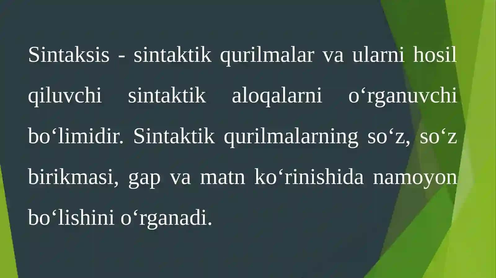 Sintaksis. So‘z birikmasi sintaksisi 3