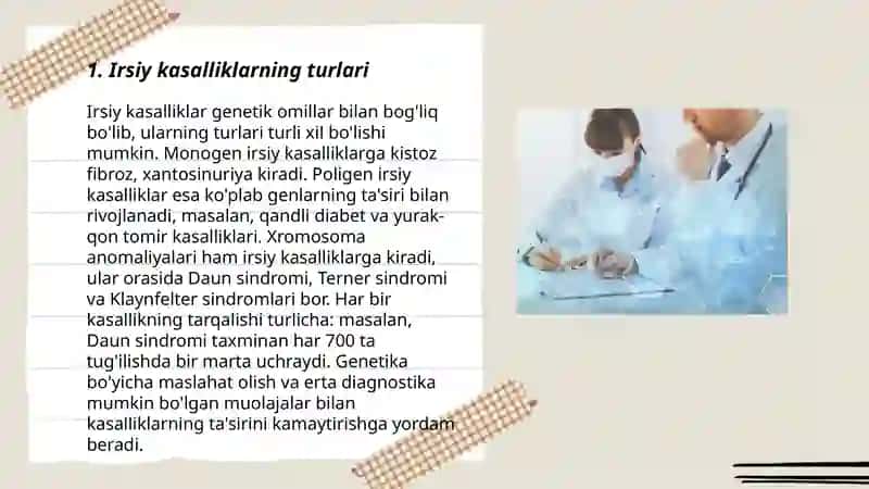 Tibbiy genetika. Irsiy kasalliklar 3