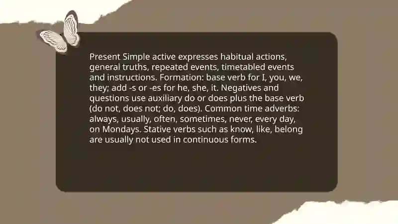 Tenses in the active voice 3
