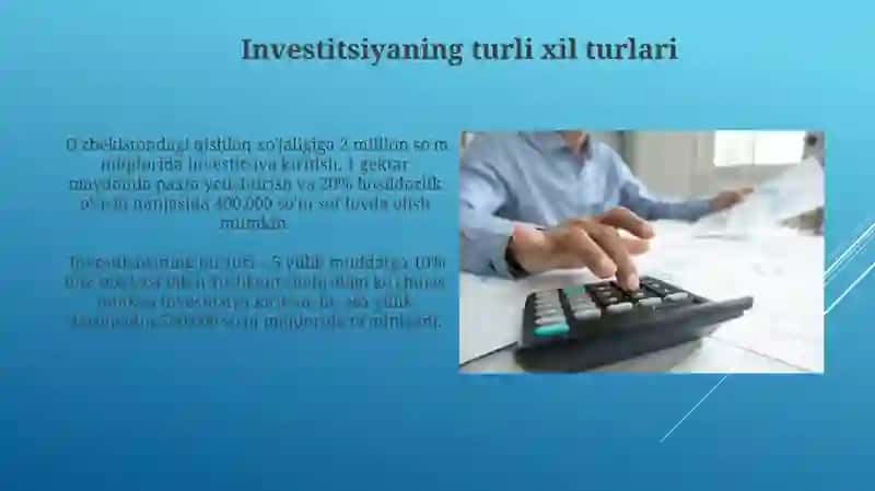 Investitsiyaning kutilgan daromad stavkasini hisoblang 3