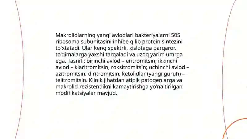 Makrolidlarning yangi avlodlari.Azalidlar 3