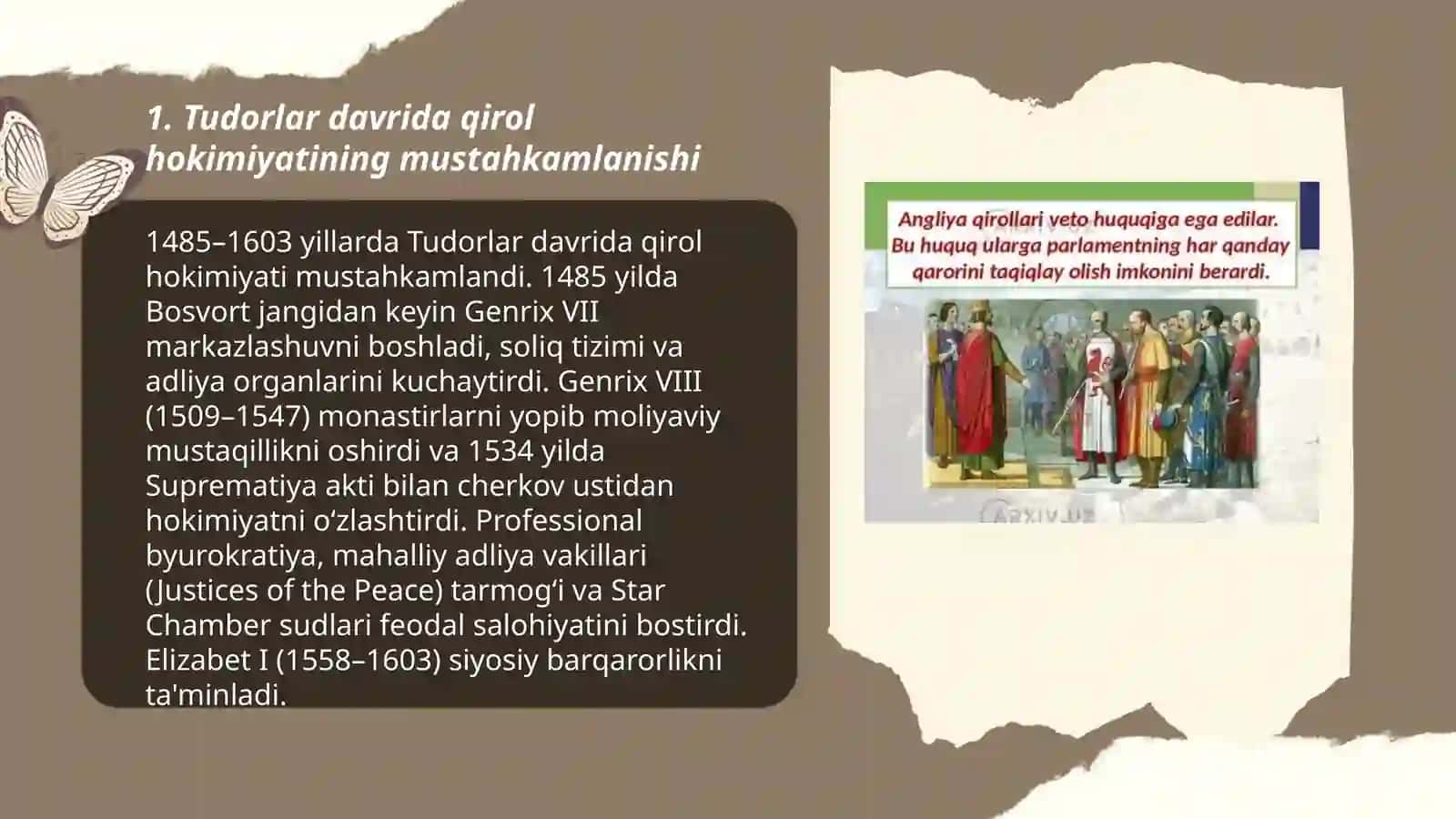 Tudorlar davrida qirol hokimiyatining mustahkamlanishi 3