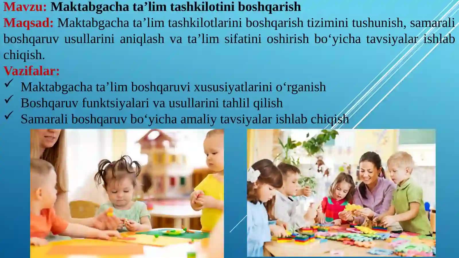 Maktabgacha ta'lim tashkilotini boshqarish 3
