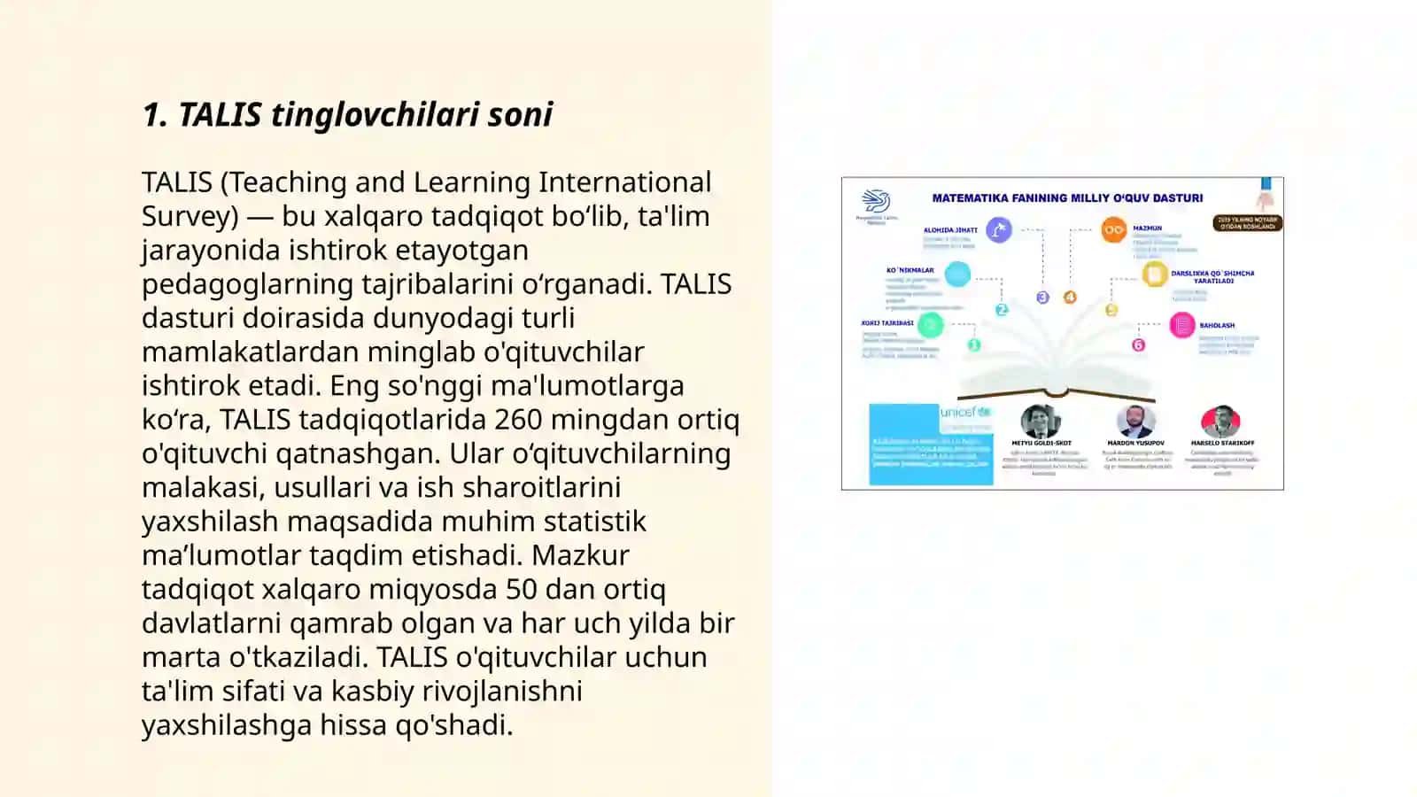 Xalqaro baholash dasturlari (TALIS) 3