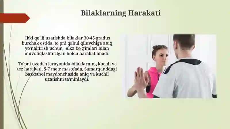 Koʻkrakdan ikki qoʻllab toʻp uzatish texnikasini oʻrgatish 3