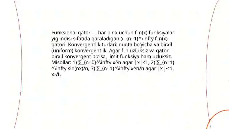 Funksional va darajali qatorlar 3