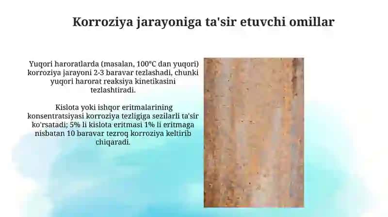 Kimyoviy va gaz karroziyasi 3
