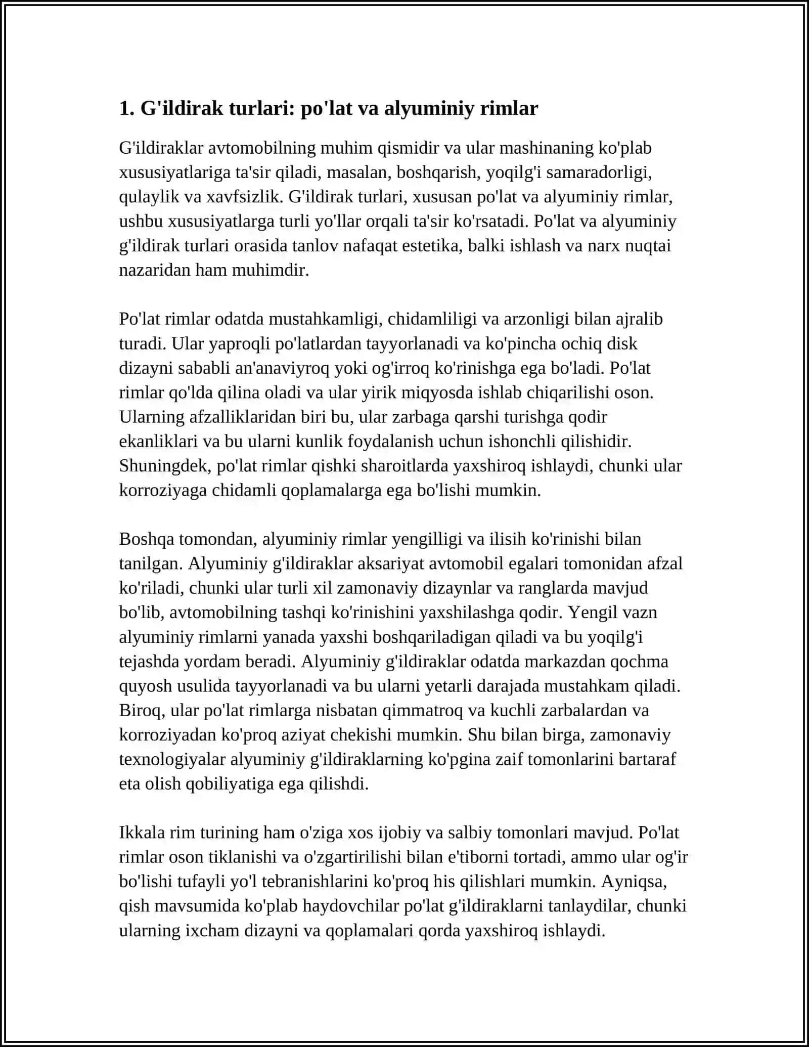 G'ildirak va shinalar 3