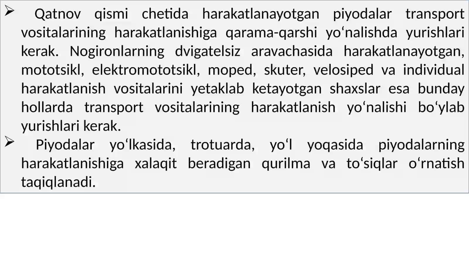 Piyodalarning majburiyatları 3