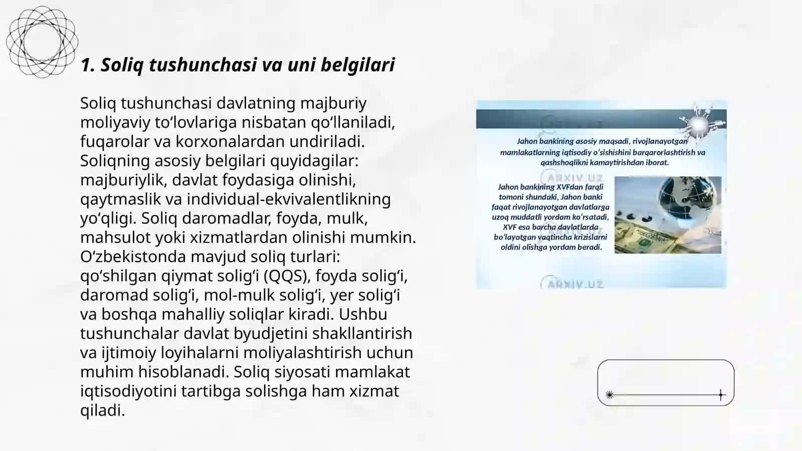 Soliqlarning umumiy belgilari va funksiyalari 3