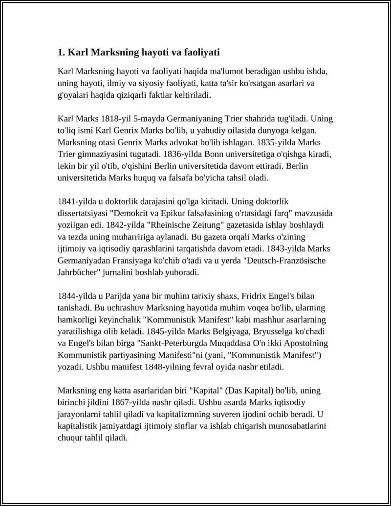 MARX VA UNING SHAKILLANISHI 3