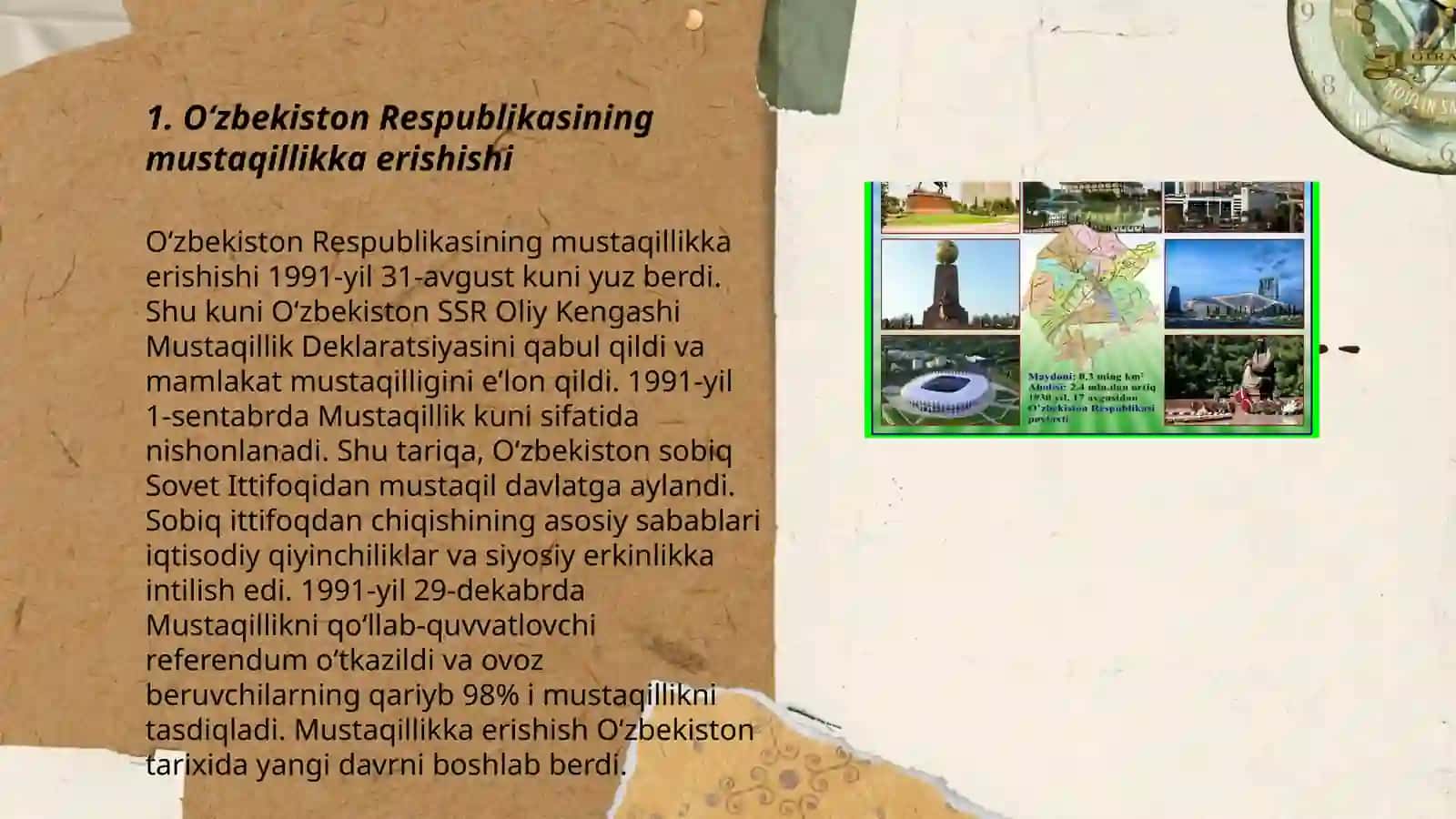 Mustaqil Oʻzbekiston Respublikasining tashkil topishi va uning tarixi 3