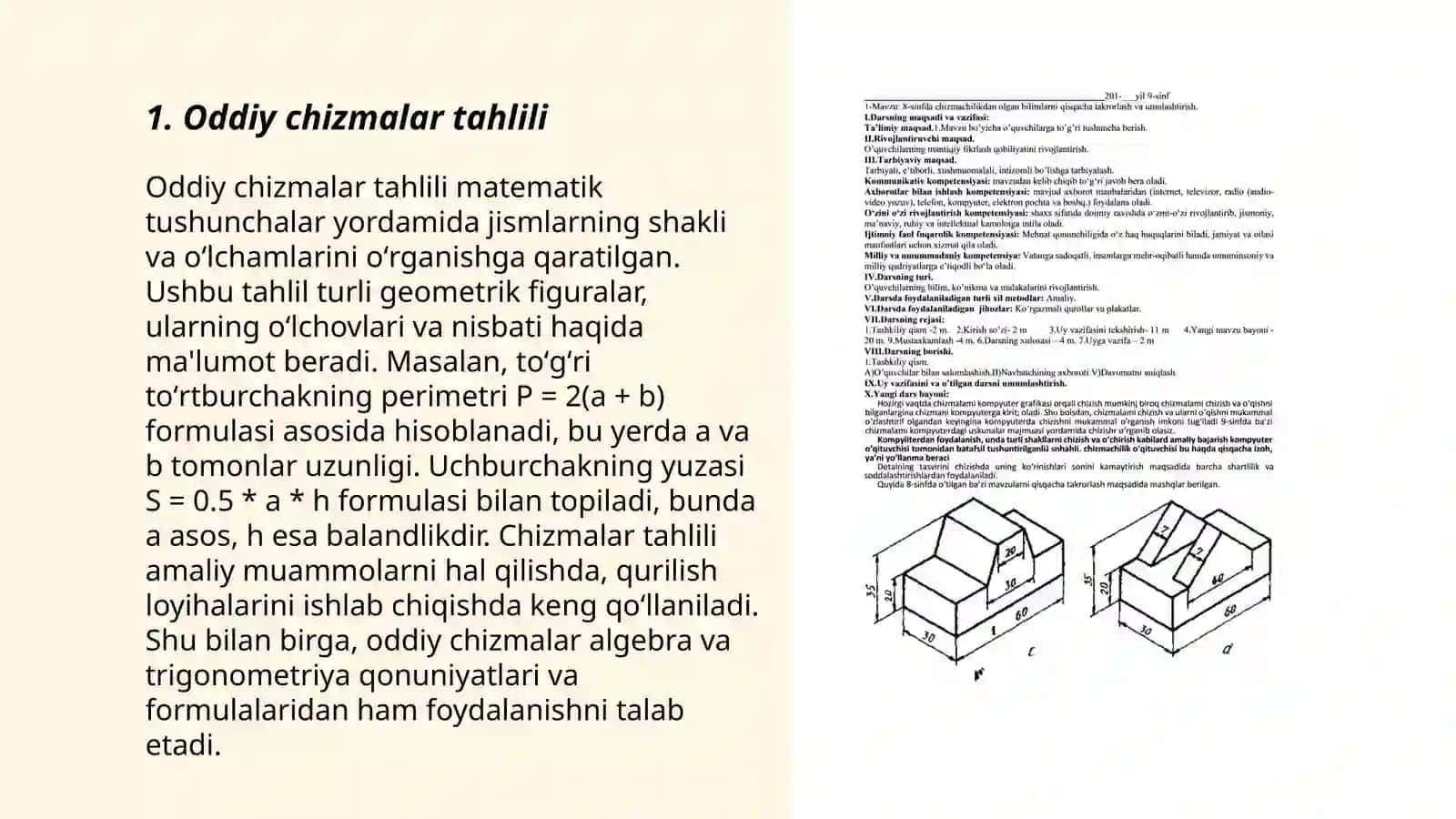 Oddiy chizmalar tahlili 3