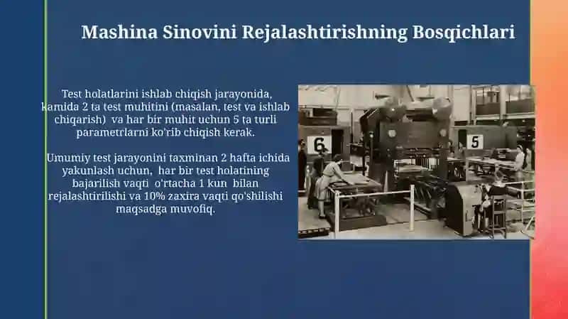Mashinalarni sinashni rejalashtirish 3