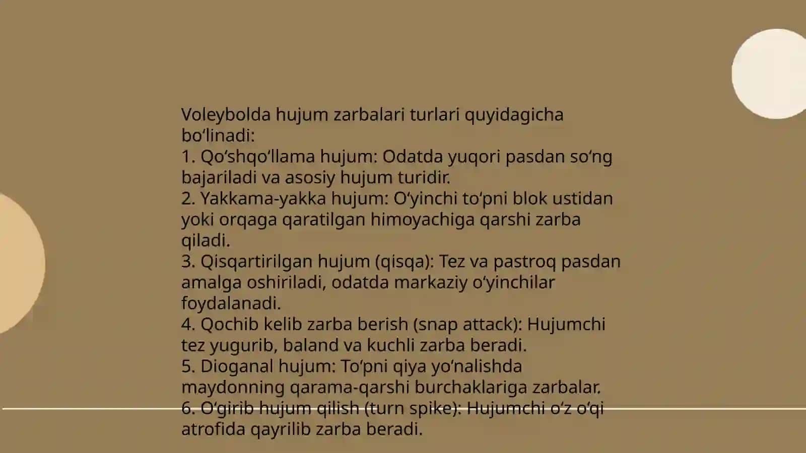 Voleybolda hujum va himoya texnikasi 3