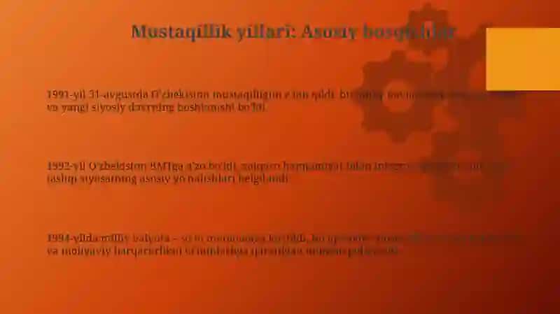 Mustaqillik Yillari: O'zbekistonning O'ziga Xos Yo'li 3
