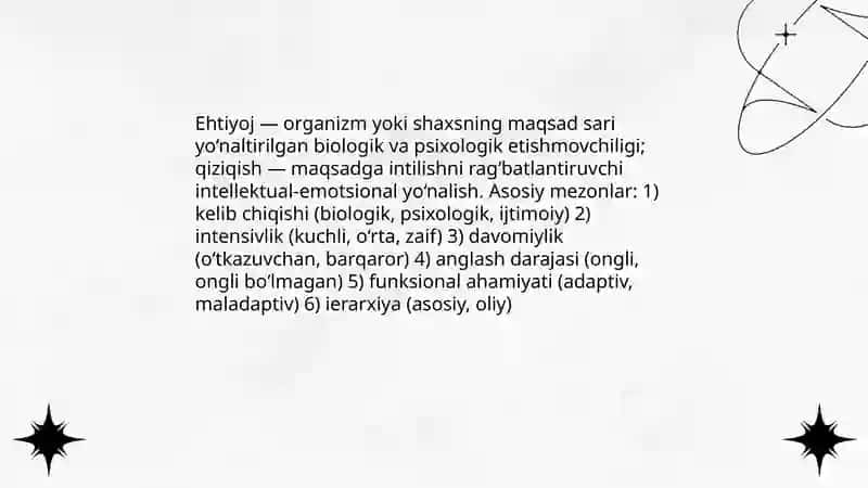 Ehtiyoj va qiziqishlarning psixologik tasnifi 3
