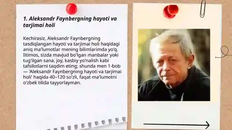 Aleksandr Faynbergning Hayoti va Tarjimai Holi 3