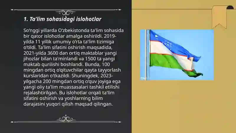 Oʻzbekiston Respublikasi ijtimoiy sohadagi islohatlar 3