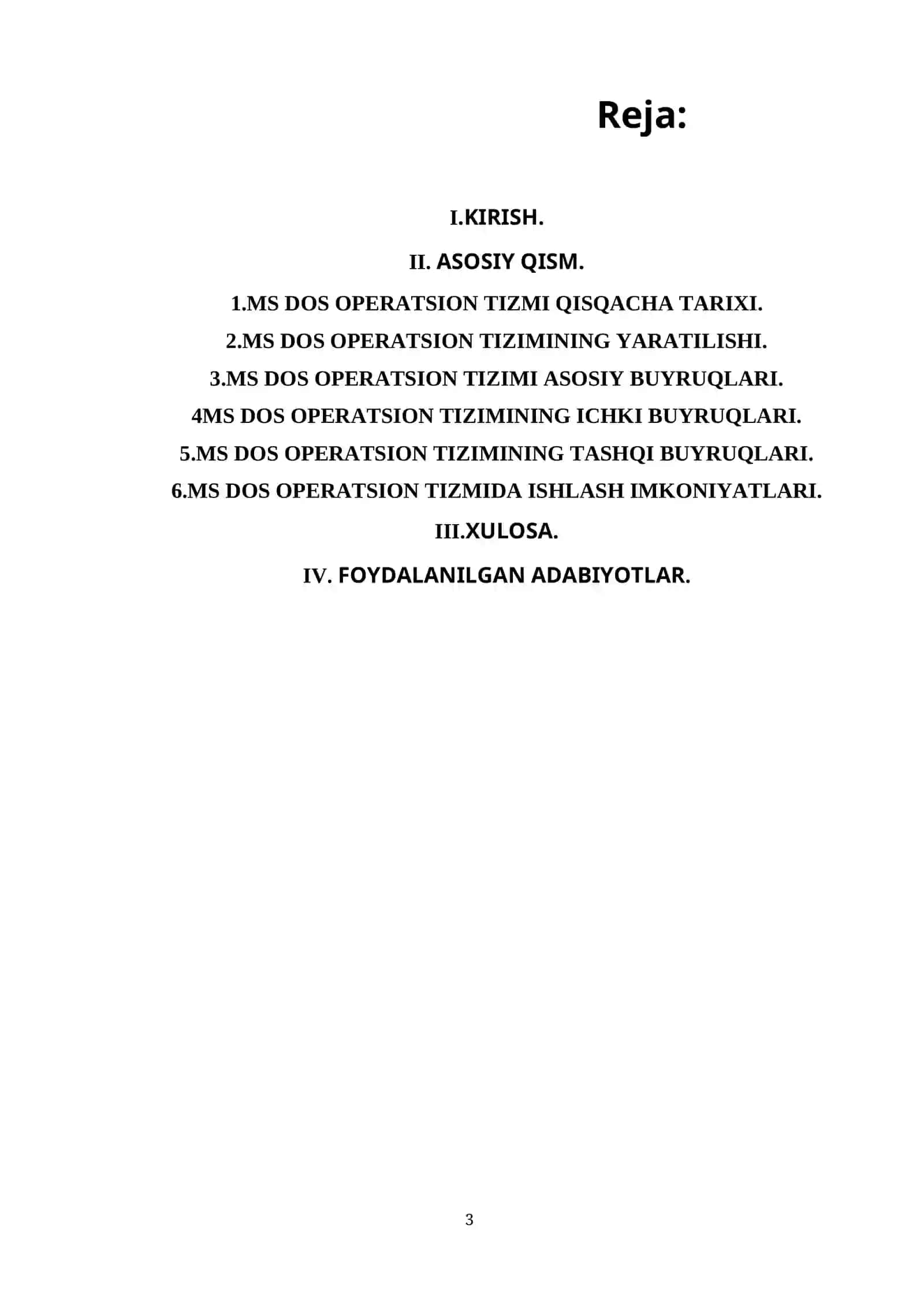MS DOS operatsion tizimi haqida tushuncha 3