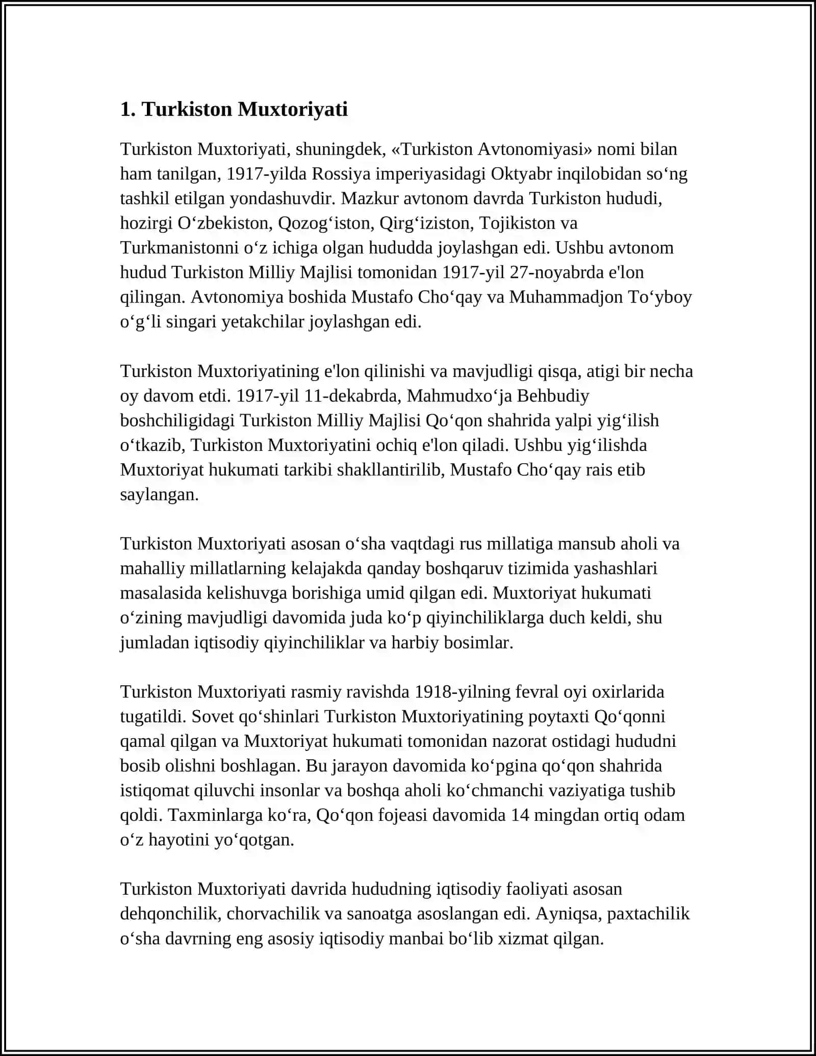 Turkiston Muxtoriyati 3