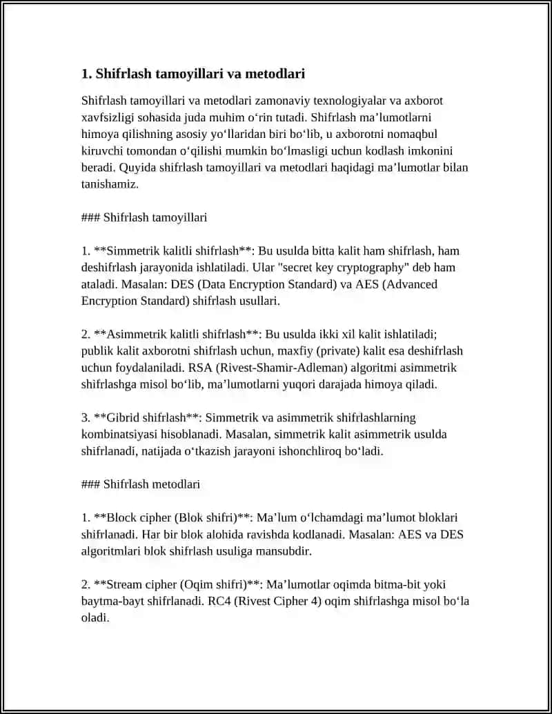 DISKLARNI VA FAYLLARNI SHIFRLASH. MA’LUMOTLARNI XAVFSIZ O‘CHIRISH USULLARI 3