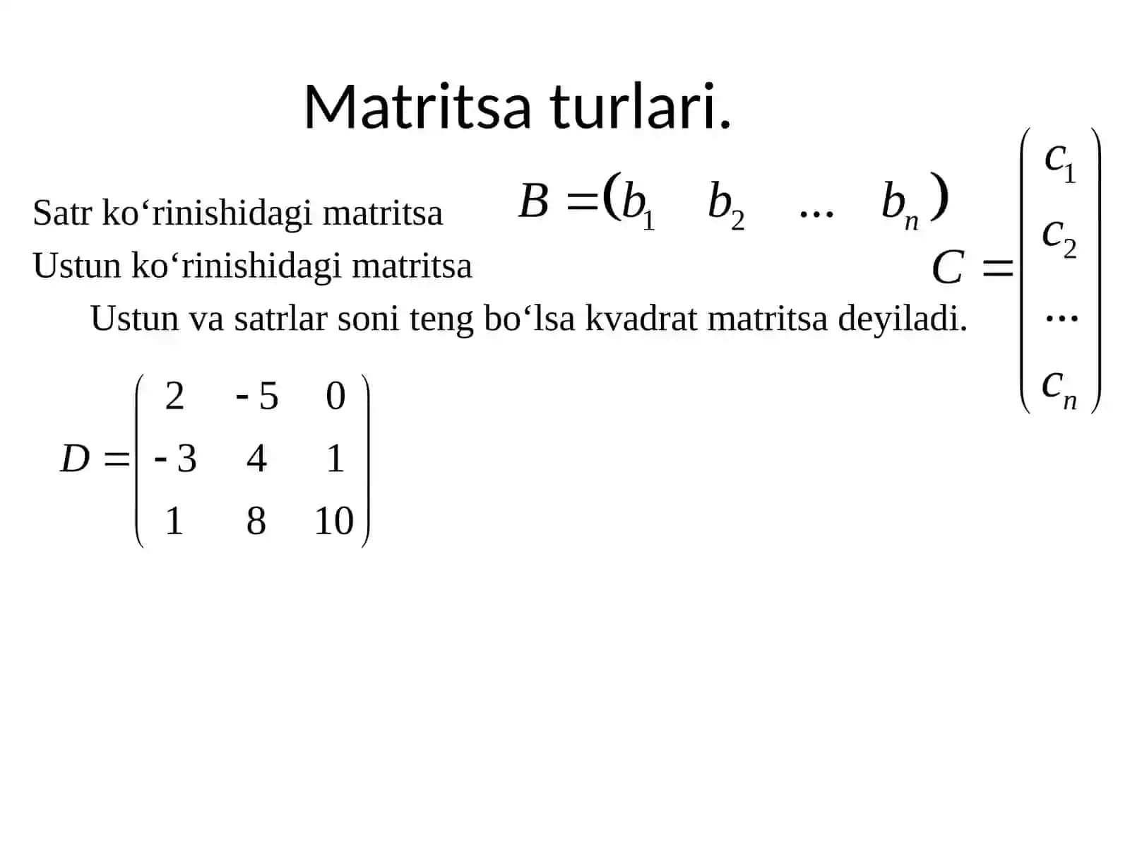 Matritsa tushunchasi 3