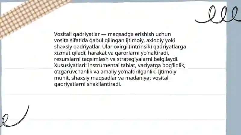 Vositali qadryatlar 3