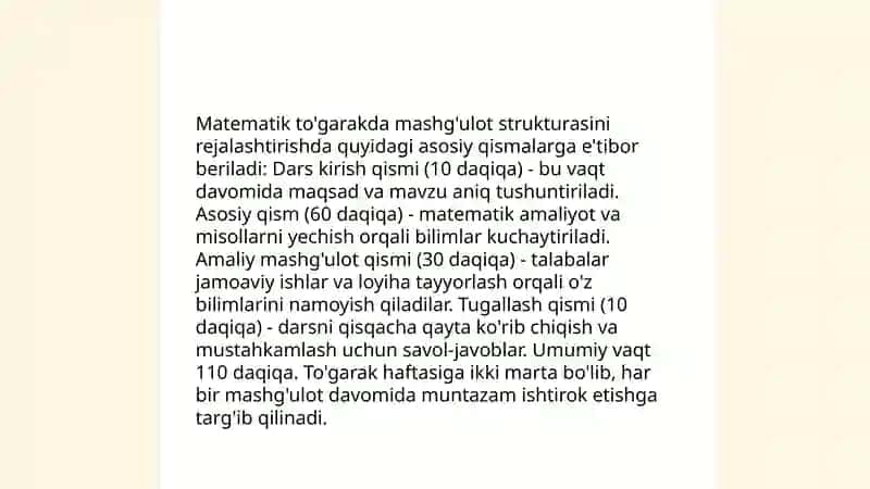 Matematik to'garakni o'tkazish metodikasi 3