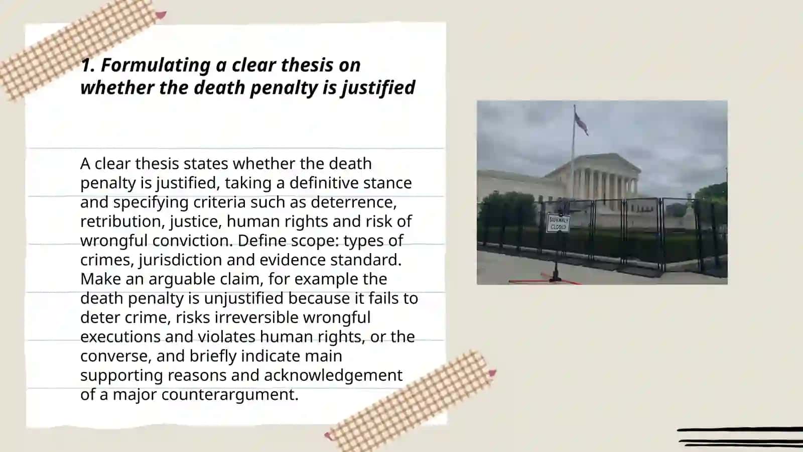 Writing an essay: “Is the death penalty justified?” 3