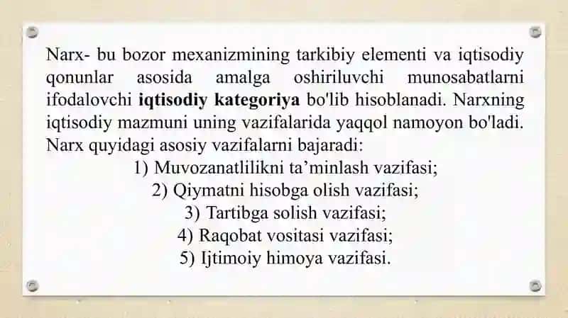 Korxonalarda narx shakllanishini boshqarish jarayoni 3