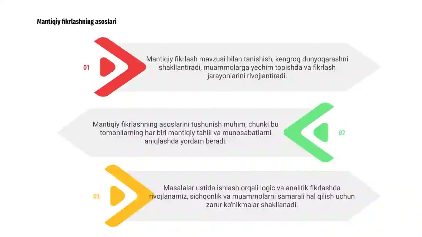 Mantiqiy fikrlashga oid masalalar ustida ishlash 3