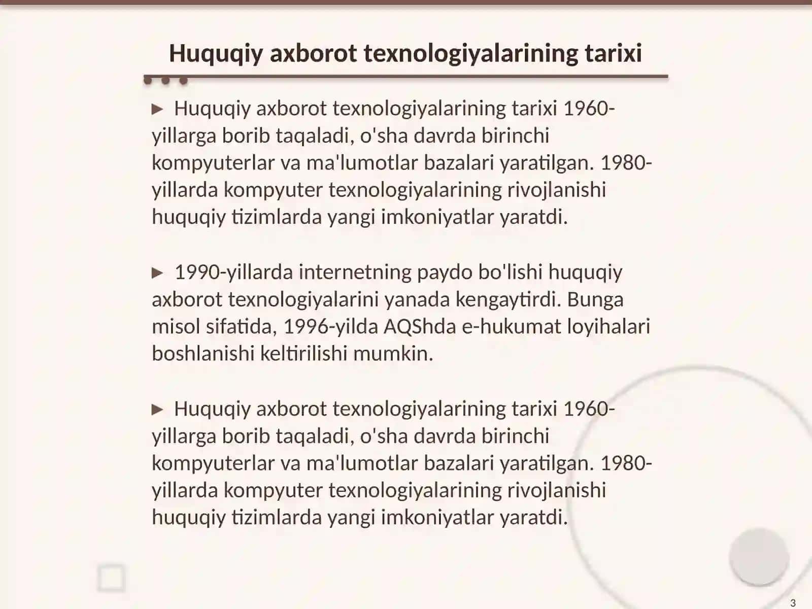 Huquqiy axborot texnologiyalarining rivojlanish bosqichlari va zamonaviy tendensiyalari 3