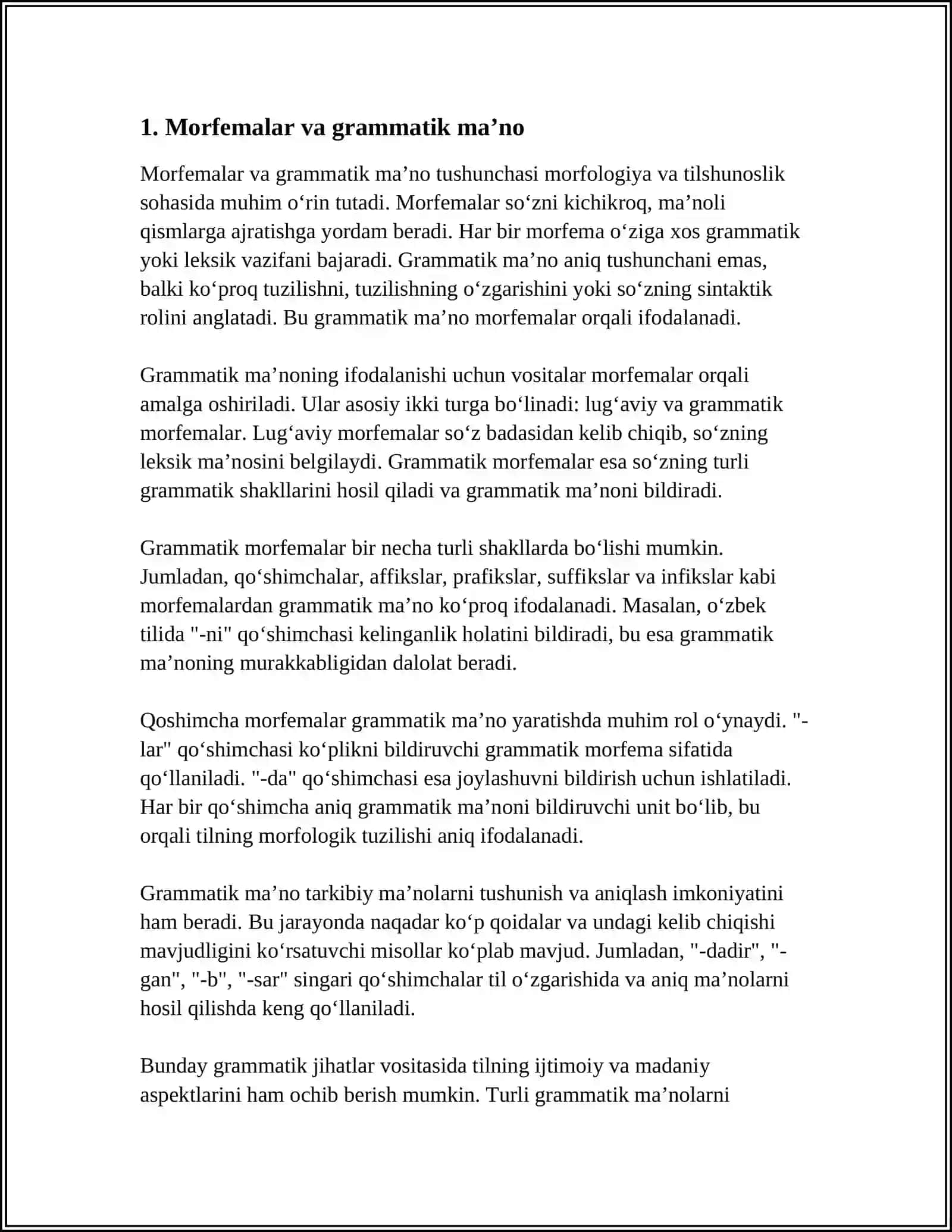 MORFE/GRAMMATIK MA'NONI IFODALOVCHI VOSITALAR 3