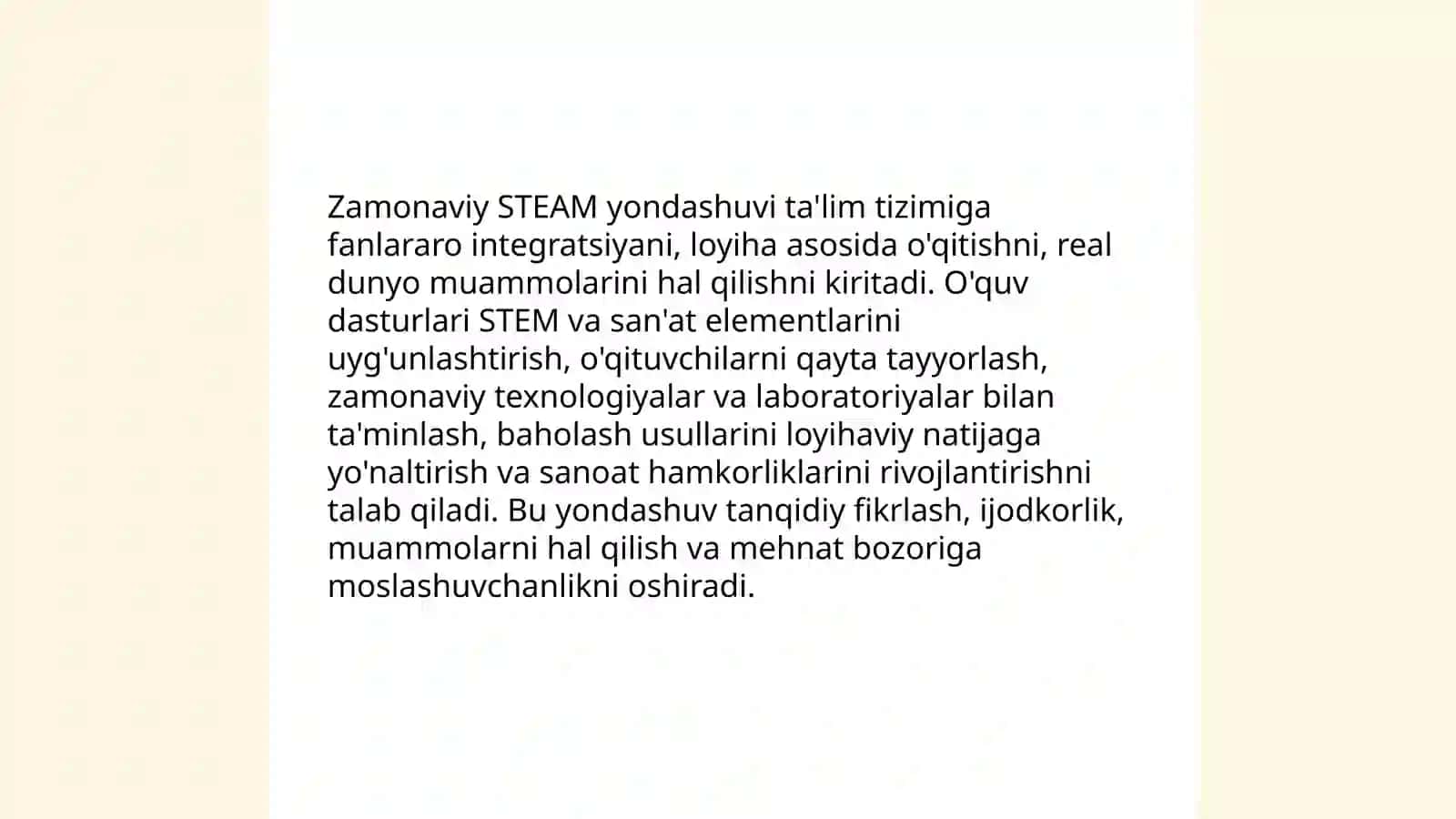 Zamonaviy STEAM yondashuvi davr talabi 3