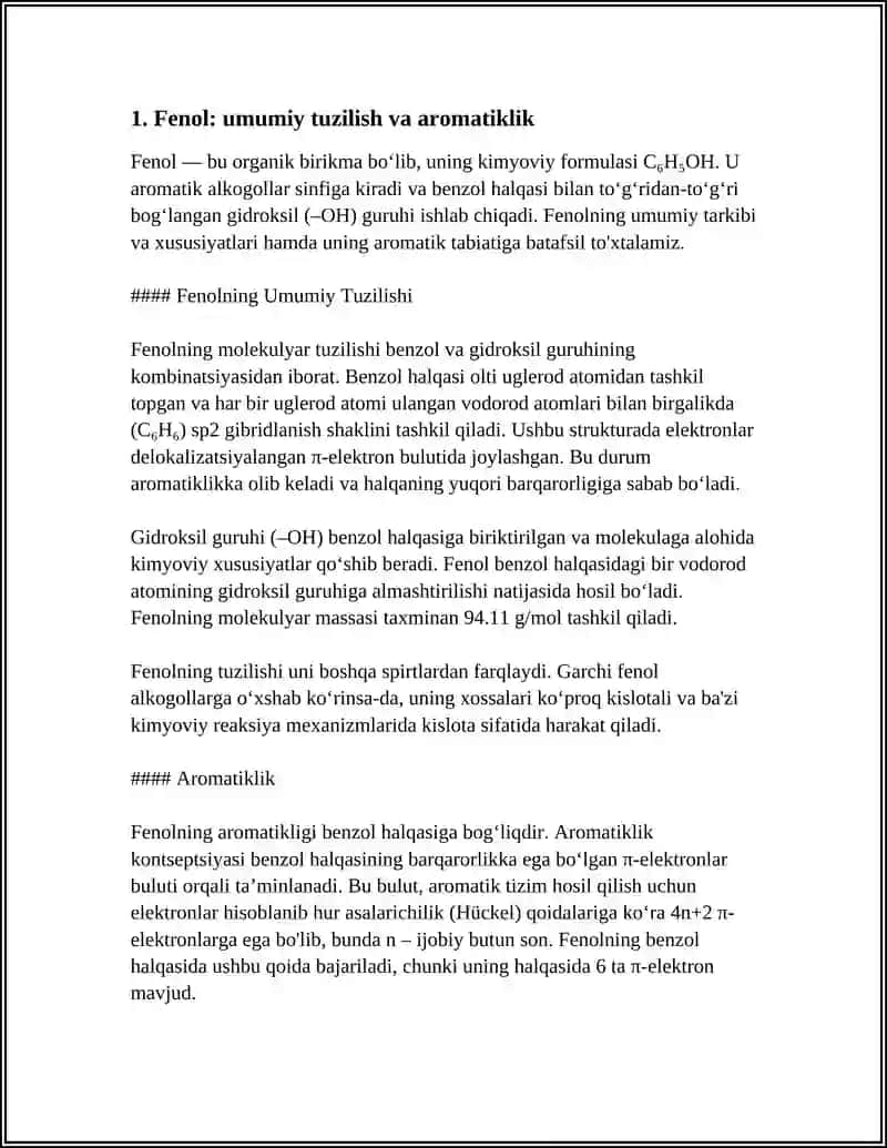 ORGANIKA KIMYO: FENOLLAR 3