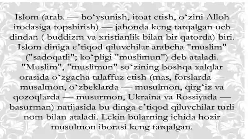 Islomdinining vujudga kelishi 3