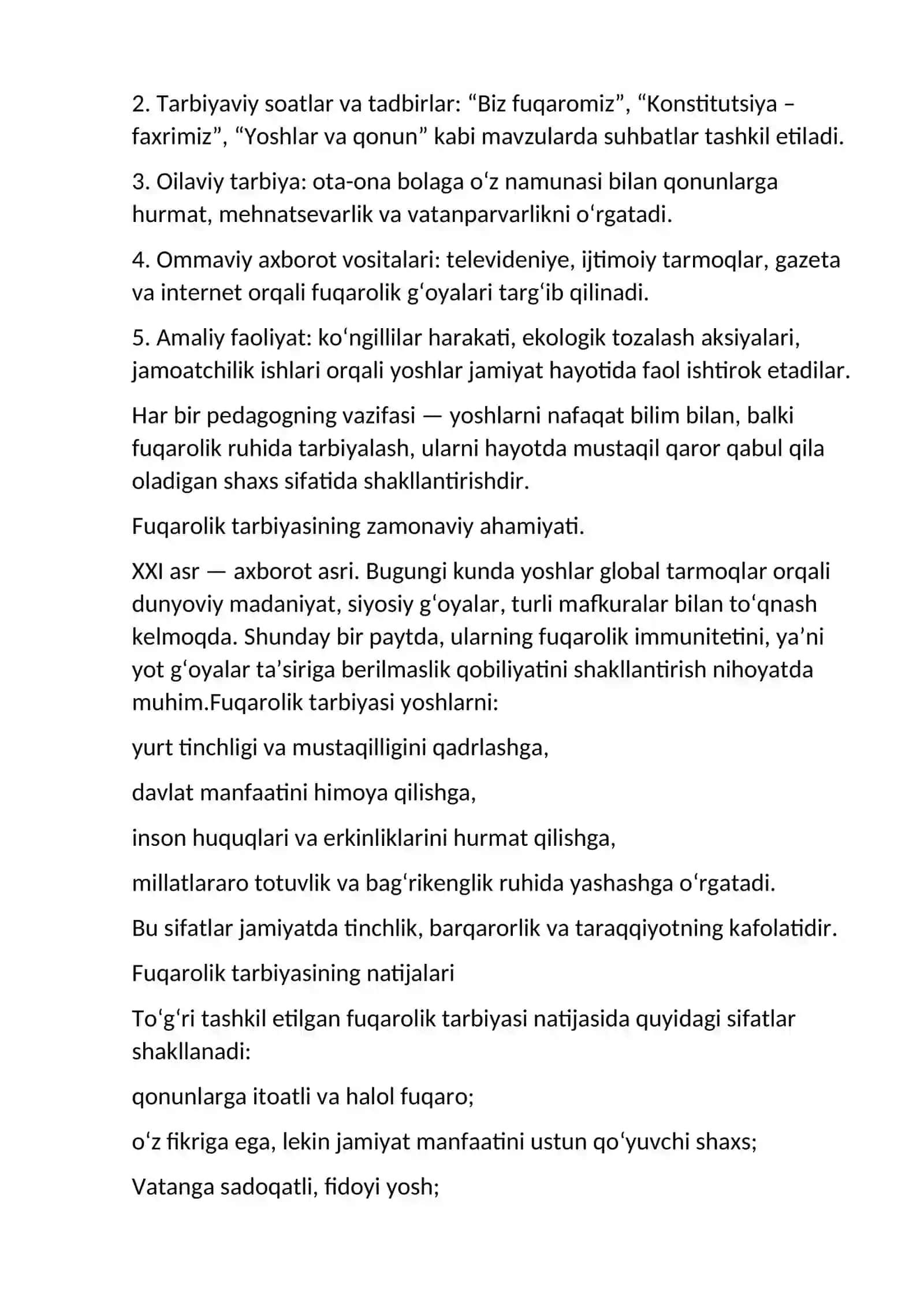 Fuqarolik tarbiyasi vatanparvarlik tarbiyasi 3