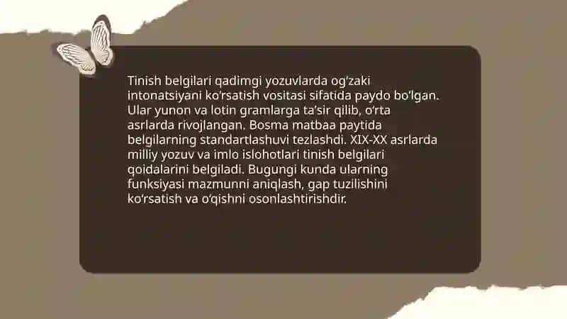 Tinish belgilari tarixi 3