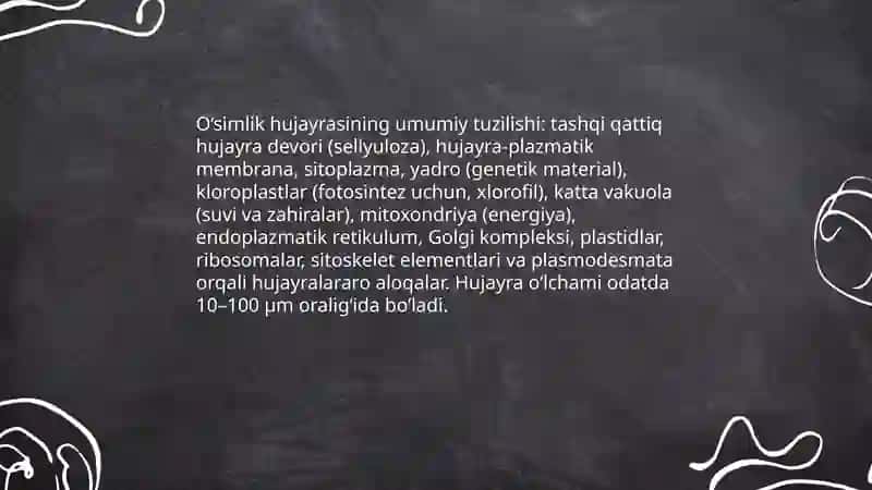 O‘simlik hujayrasining tuzilishi 3