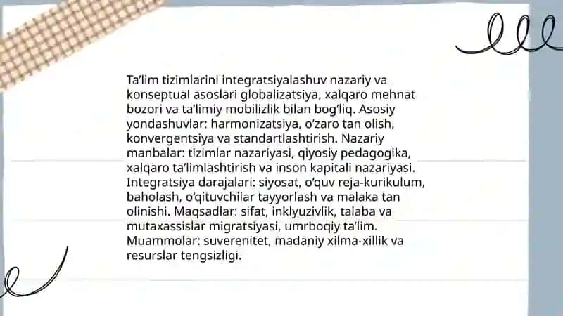 Jahon mamlakatlari ta’lim tizimining integratsiyalashuvi 3
