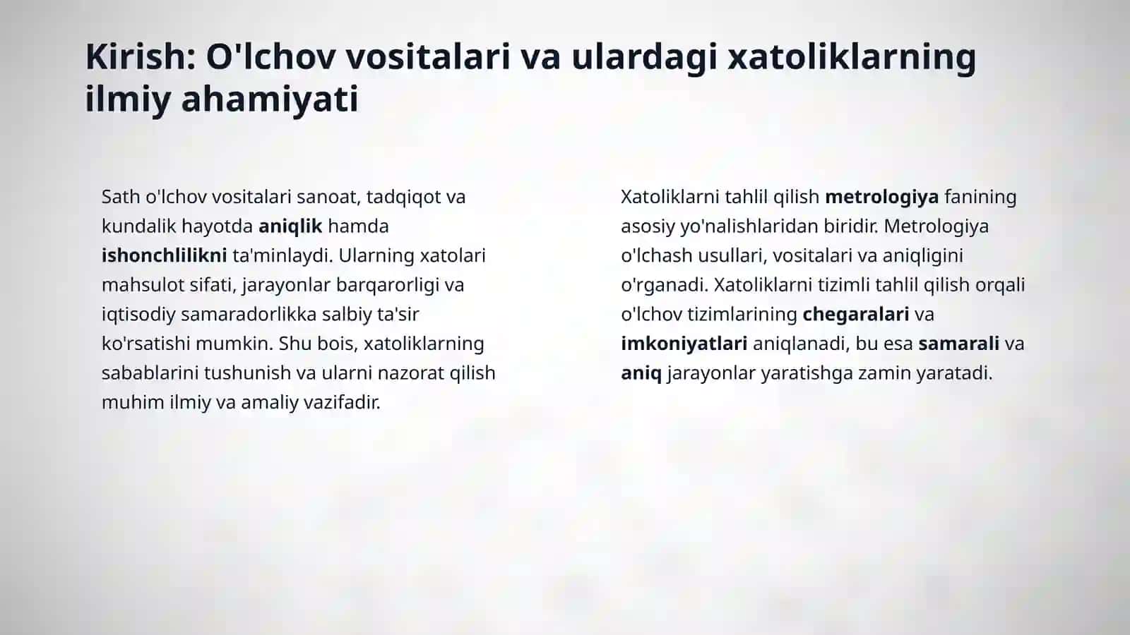 Sath o'lchov vositalaridagi xatoliklar 3