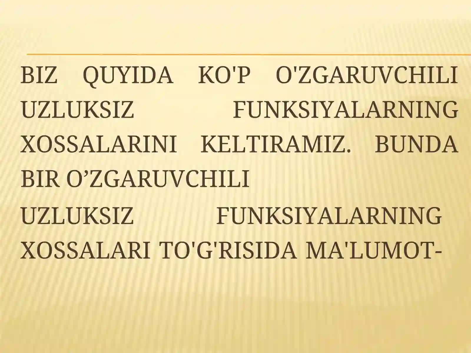 Matematik analiz fanidan Mustaqil ish 3