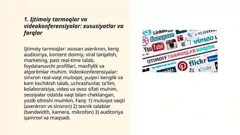 Ijtimoiy tarmoq va videokonferensiyalar 3