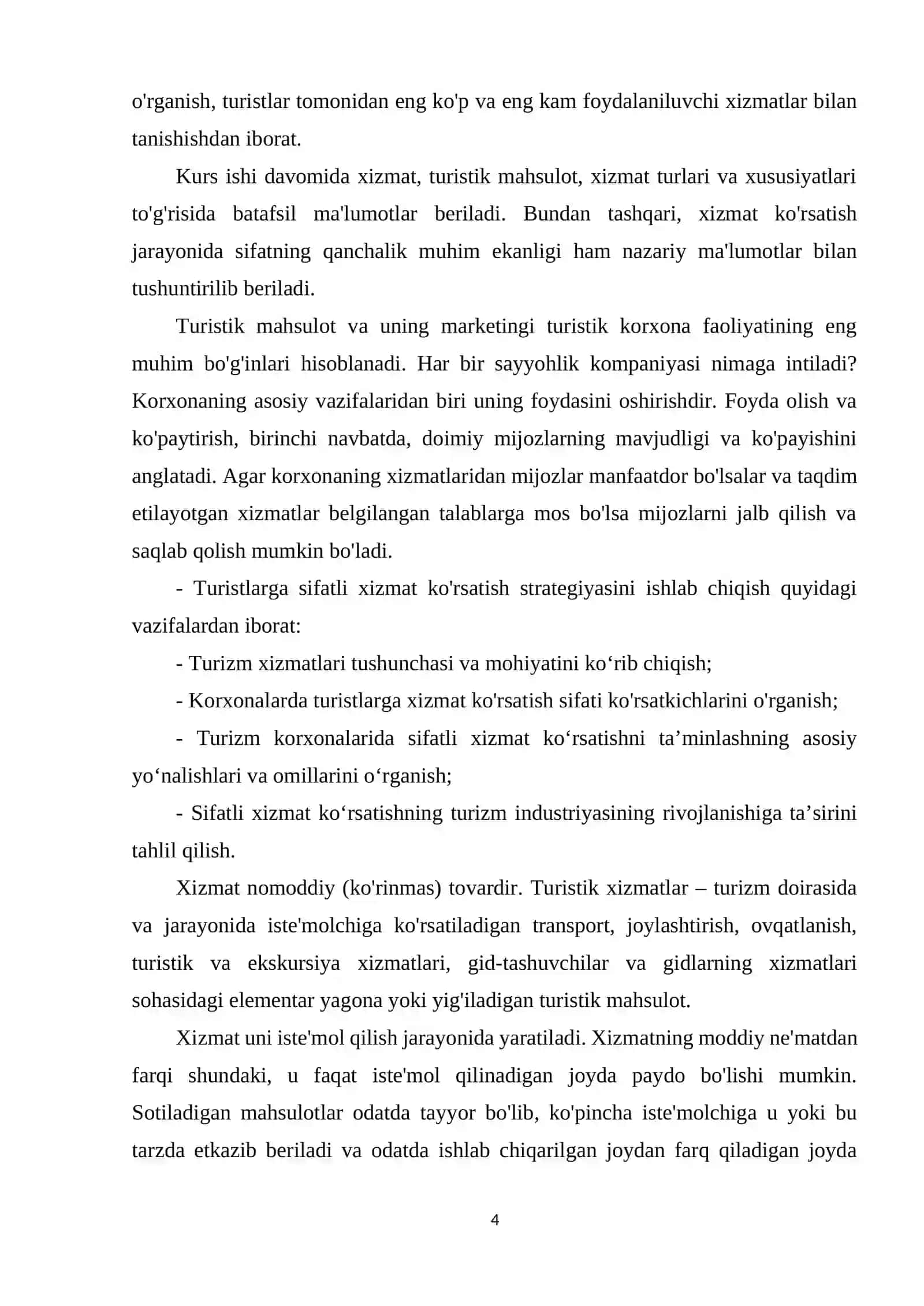 Turizm xizmatlari turlari va ularning xususiyatlari 3