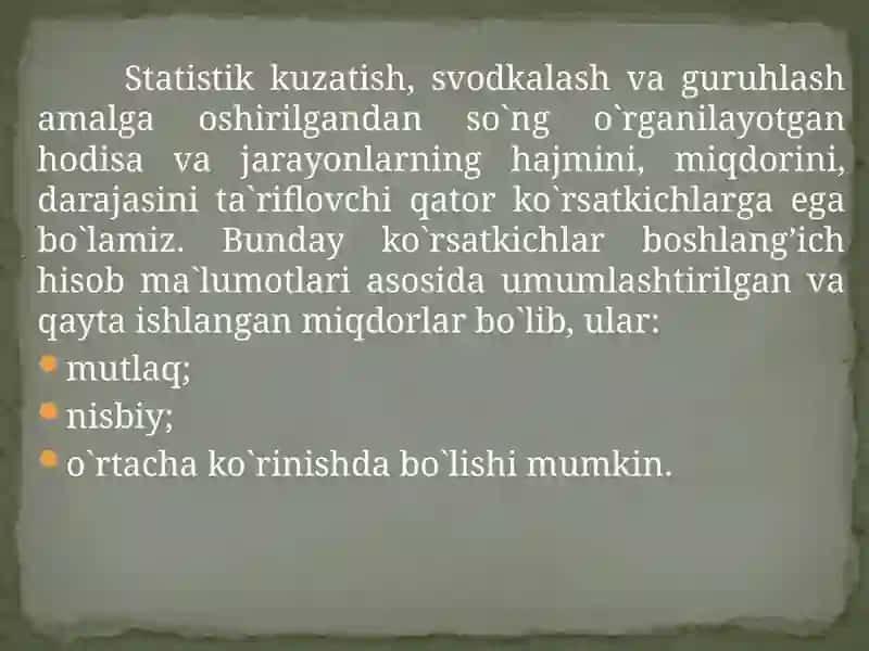 Statistik ko'rsatkichlar 3