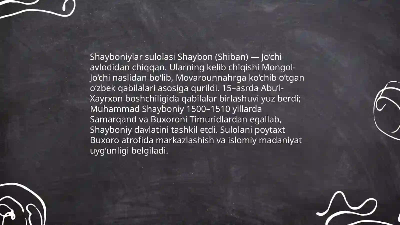 Shayboniylar Sulolasining hukmronligini oʻrganilishi 3