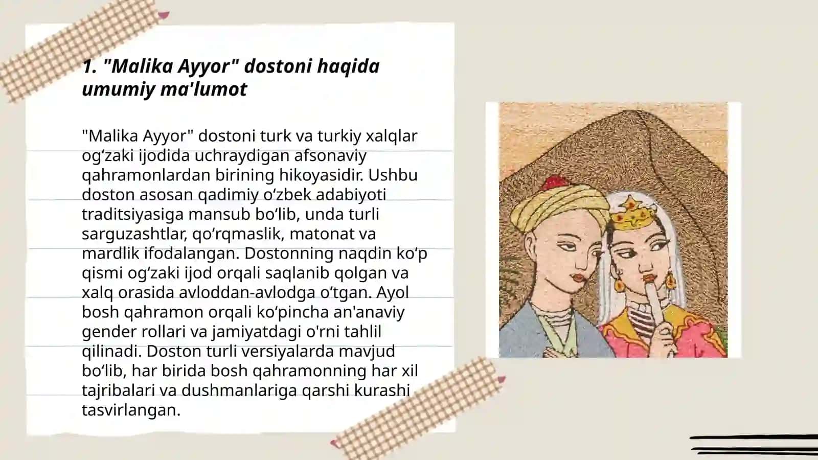 Malika Ayyor dostoni tahlili 3