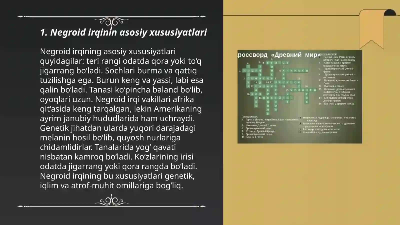 Negroid irqiy tiplari mavzusi taqdimot ishi 3